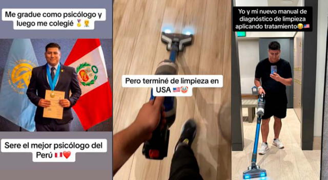 Un joven titulado en psicologia no logró encontrar trabajo y decidió viajar a EE. UU.