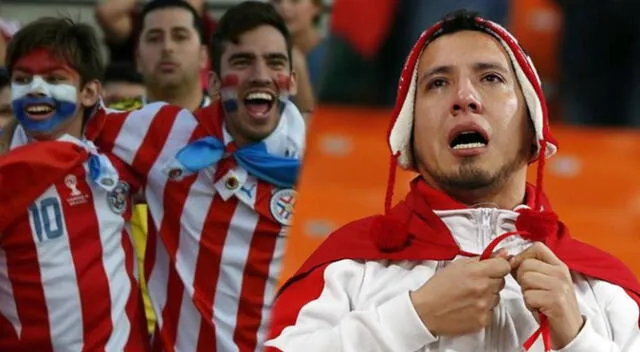 Hincha peruano es rodeado por paraguayos tras empate.