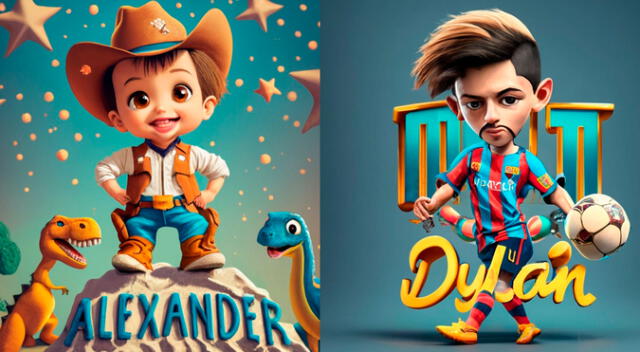 Nombres Alexander y Dylan en 3D Personalizado Gratis.