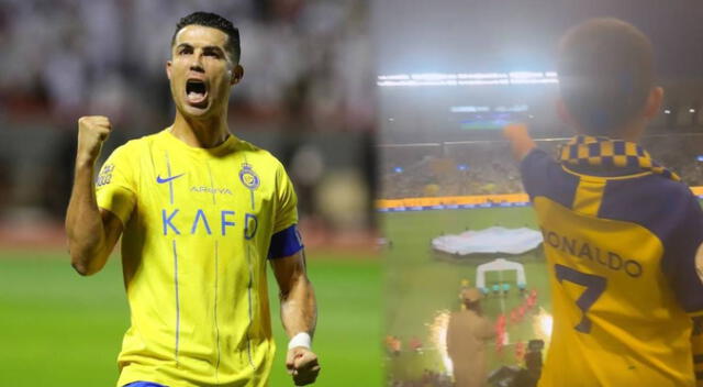 Uno de los hijos de Cristiano Ronaldo lució la camiseta del Al Nassr con el número 7 en la espalda.