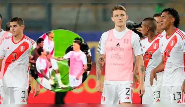 Oliver Sonne consoló a un conmovido Gianluca Lapadula tras el partido Perú vs. Venezuela