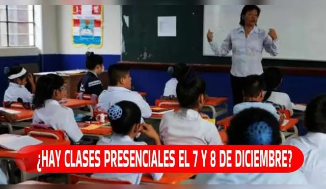 El Minedu dio a conocer que el viernes 7 y jueves 8 de diciembre no habrá clases.