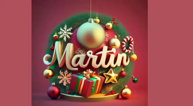 Nombre Martín para Navidad con diseño personalizado con IA. Nombre Martín para Navidad con diseño personalizado con IA.
