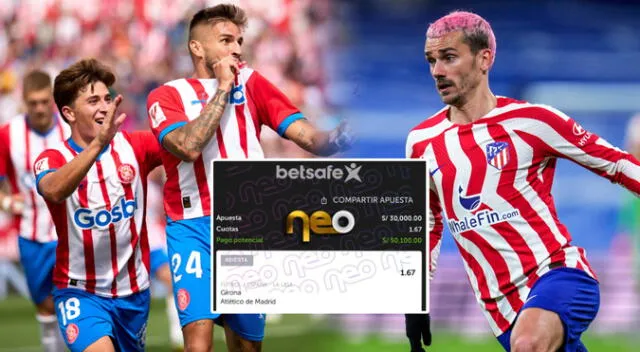 Hincha apuesta miles de soles a favor del Atlético de Madrid ante el Girona.