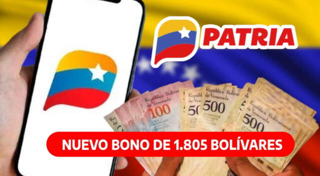 Nuevo Bono de 1.805 bolívares ha llegado al Sistema Patria para cobrarse en febrero 2024.