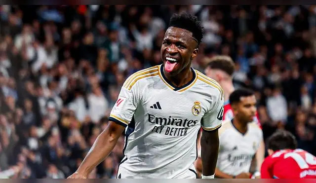 Vinicius marca el gol de la victoria parcial de Real Madrid.