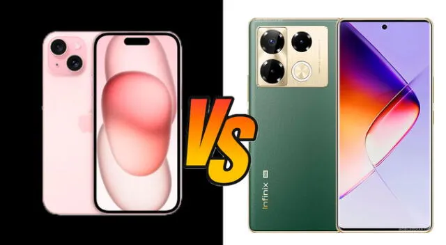 Infinix Note 40 Pro vs. iPhone 15: comparación caracteristicas precio