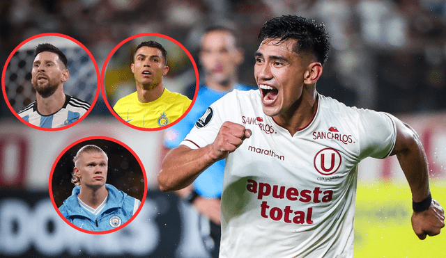 José Rivera es el máximo goleador de Universitario en el año. Foto: Composición Líbero/Universitario/Conmebol/Al Nassr/Premier League