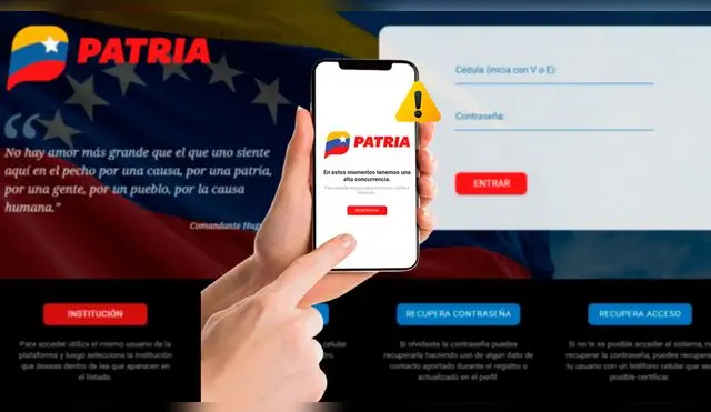 Usuarios reportaron que el Sistema Patria en Venezuela presenta fallas en su plataforma.