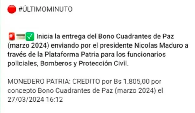 Bono Cuadrante de Paz 