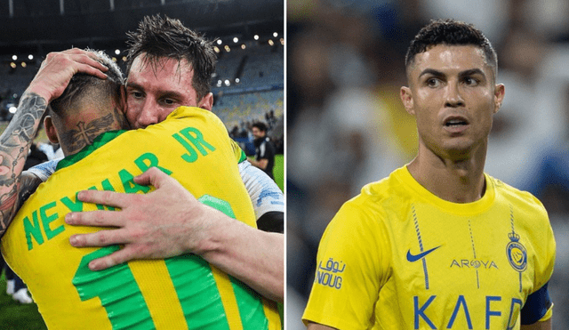 Messi, Neymar y Cristiano Ronaldo pelearon el Balón de Oro juntos en el 2015. Foto: Composición Líbero/Copa América/Al Nassr