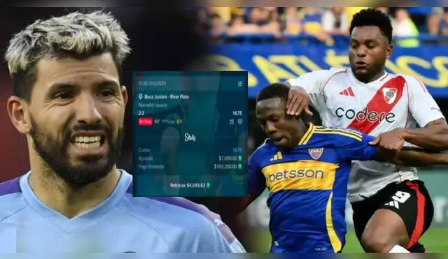 River Plate se impuso por 1-0 a Boca Juniors y lo sufre el Kun Agüero quien perdió una apuesta millonaria.