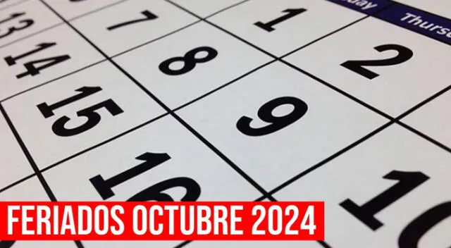 Feriados Perú para el mes de octubre 2024. Feriados Perú para el mes de octubre 2024.
