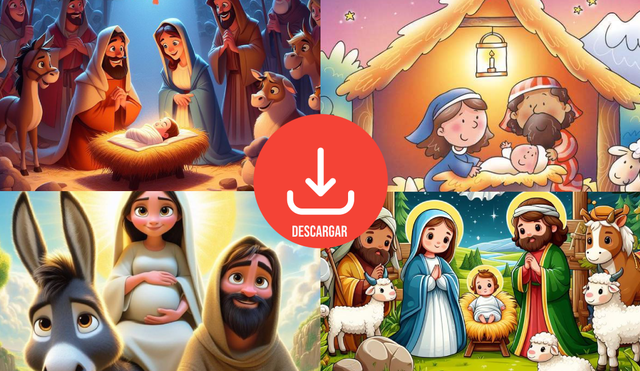 Descarga las mejores imágenes del nacimiento de Jesús a todo color.
