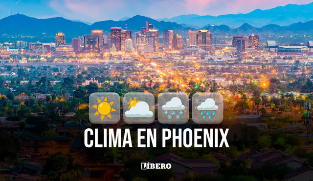 Clima y pronóstico del tiempo en Phoenix hoy, lunes 28 de abril de 2025, según National Weather Service. | Foto: Composición Líbero
