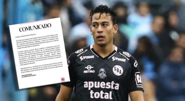 Sport Boys anunció la salida de Cristian Benavente por oferta del extranjero Sport Boys anunció la salida de Cristian Benavente por oferta del extranjero