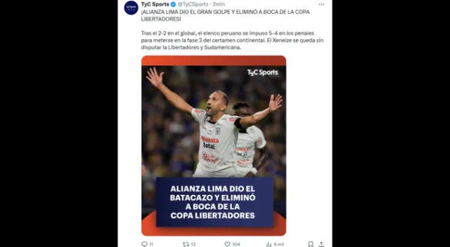 Hernán Barcos puso el único para Alianza Lima en La Bombonera.
