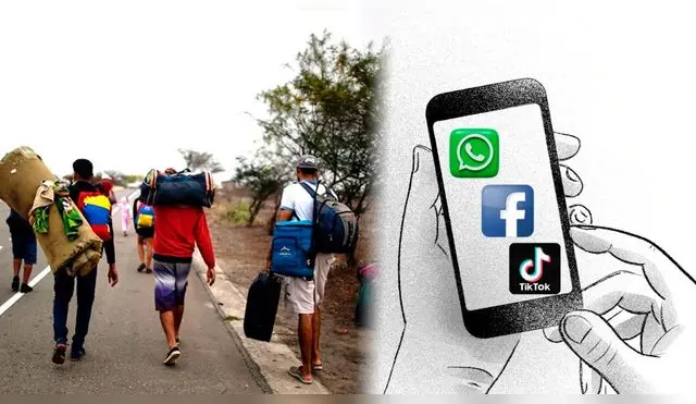 Aplicaciones como Facebook y TikTok permiten a los migrantes compartir información valiosa sobre nuevas rutas y experiencias en el viaje.