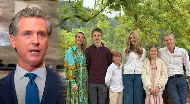 Así está conformada la familia del gobernador de California.