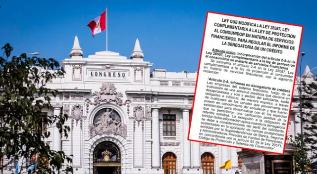 El Congreso de la República ha aprobado por insistencia la denominada 'Ley Infocorp', que modifica la Ley N.º 28587 y la Ley N.º 29571.