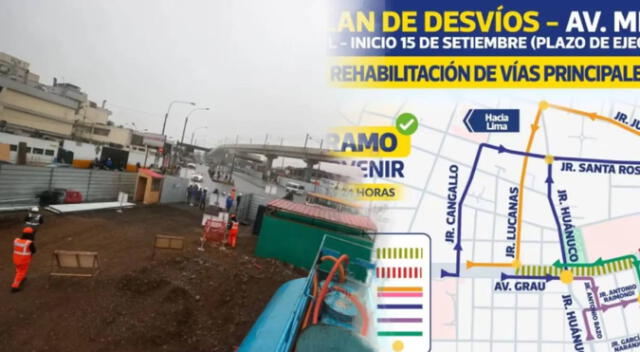 Plan de desvíos en Avenida Miguel Grau por cierre de calles