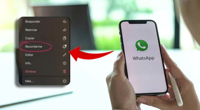 WhatsApp añade función de 'Recordarme' en mensajes.