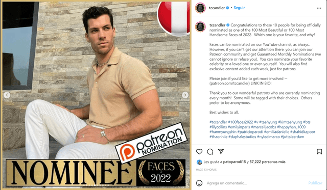 Patricio Parodi fue nominado como el 'Rostro más bello'.   