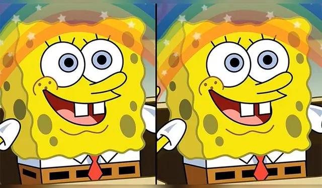 Encuentra la diferencia: Foto: Bob Esponja.   