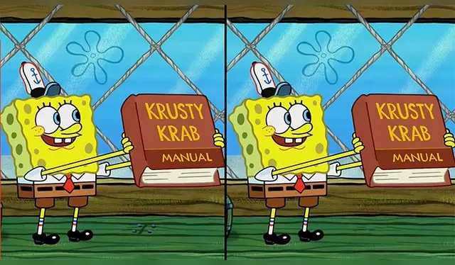 Encuentra la diferencia: Foto: Bob Esponja.   