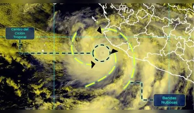  Ojo del Huracán Enrique a 145 kilómetros de Manzanillo, Colima   