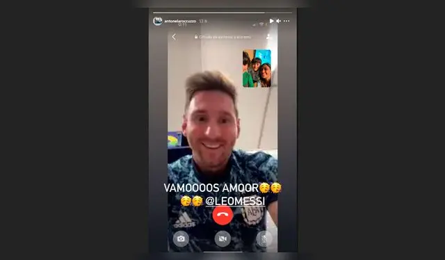 Messi junto a su familia.</div>   