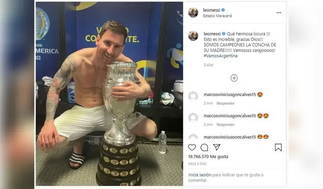 Captura: Lionel Messi - Instagram.   
