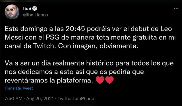 Foto: Twitter (vía @IbaiLlanos)   