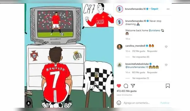 La publicación de Fernandes en Instagram.   
