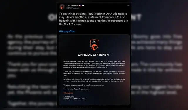 tnc predator dota 2 declaracion anuncio
