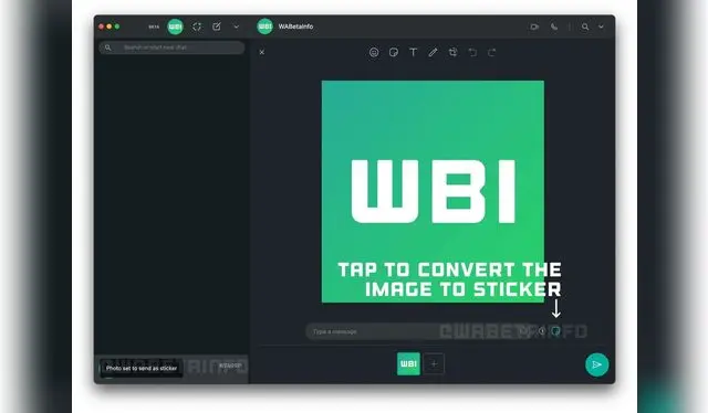 Nuevo botón de convertir una imagen a sticker para versión beta de WhatsApp en PC - WABetaInfo    