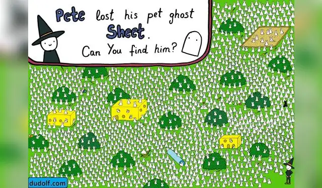  Encuentra al fantasma entre la familia de conejos en solo 1 minuto / Foto: Dudolf.com   