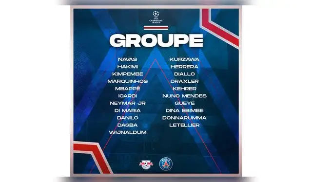 Lista de jugadores del PSG para el duelo ante Leipzig por Champions League.