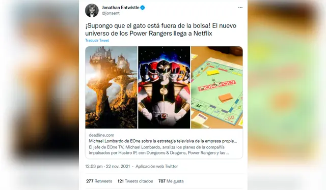 Vía Twitter.   