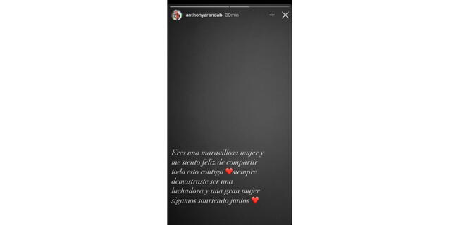 Anthony Aranda grita su amor por Melissa Paredes