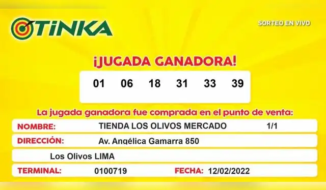 La Tinka 13 de febrero   