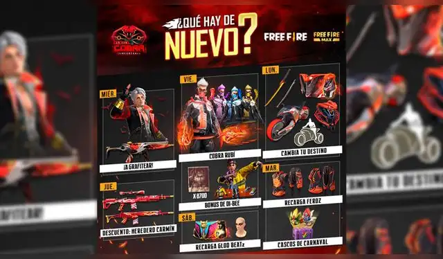 Free Fire agenda semanal 16 al 22 de febrero 