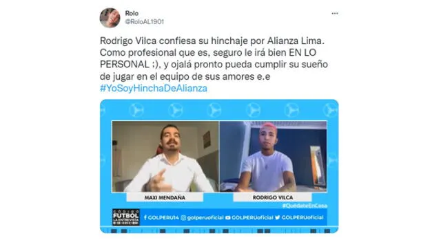 Usuario recordó el día que Vilca dijo ser hincha de Alianza Lima. (Foto: Captura) Usuario recordó el día que Vilca dijo ser hincha de Alianza Lima. (Foto: Captura)