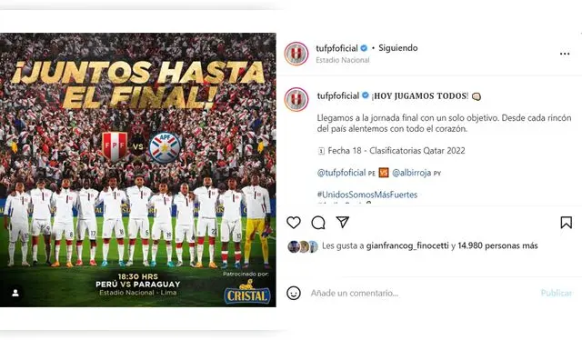 "Juntos hasta el final" se resalta en la imagen. (Foto: Captura)   