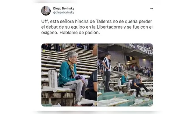 Usuario quedó impactado por el amor de la hincha a Talleres. (FOTO: Captura) Usuario quedó impactado por el amor de la hincha a Talleres. (FOTO: Captura)