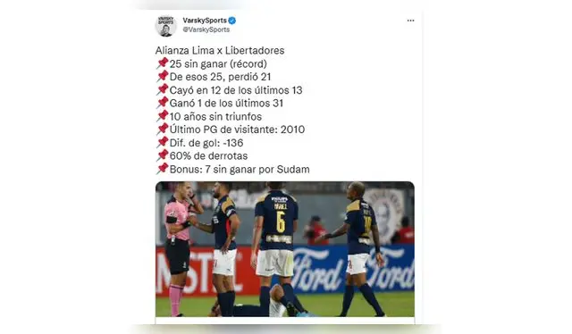 Varsky resaltando los negativos resultados de Alianza Lima en Libertadores. Varsky resaltando los negativos resultados de Alianza Lima en Libertadores.