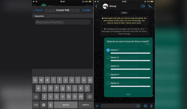 Encuestas de WhatsApp: ¿Cómo luces? / Foto: WABetaInfo Encuestas de WhatsApp: ¿Cómo luces? / Foto: WABetaInfo