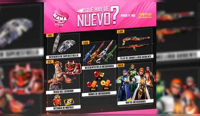 Free Fire agenda semanal 5 al 10 de mayo 