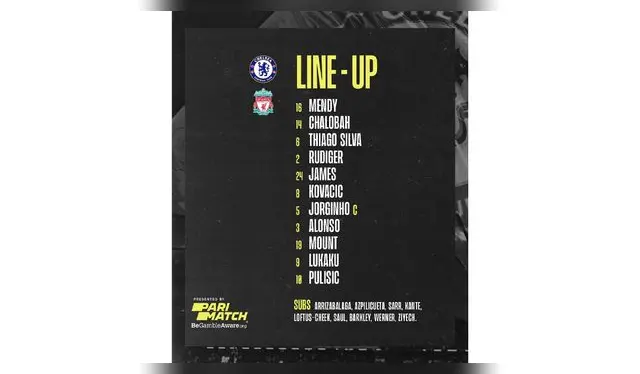 Alineación de Chelsea.   