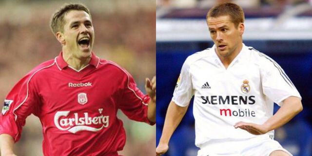  Michael Owen con Liverpool y Real Madrid.   